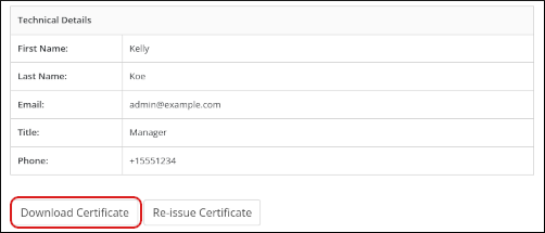 Customer Portal - SSL Certificate - Download Certificate