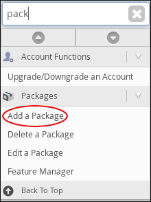 WebHost Manager - Add a Package